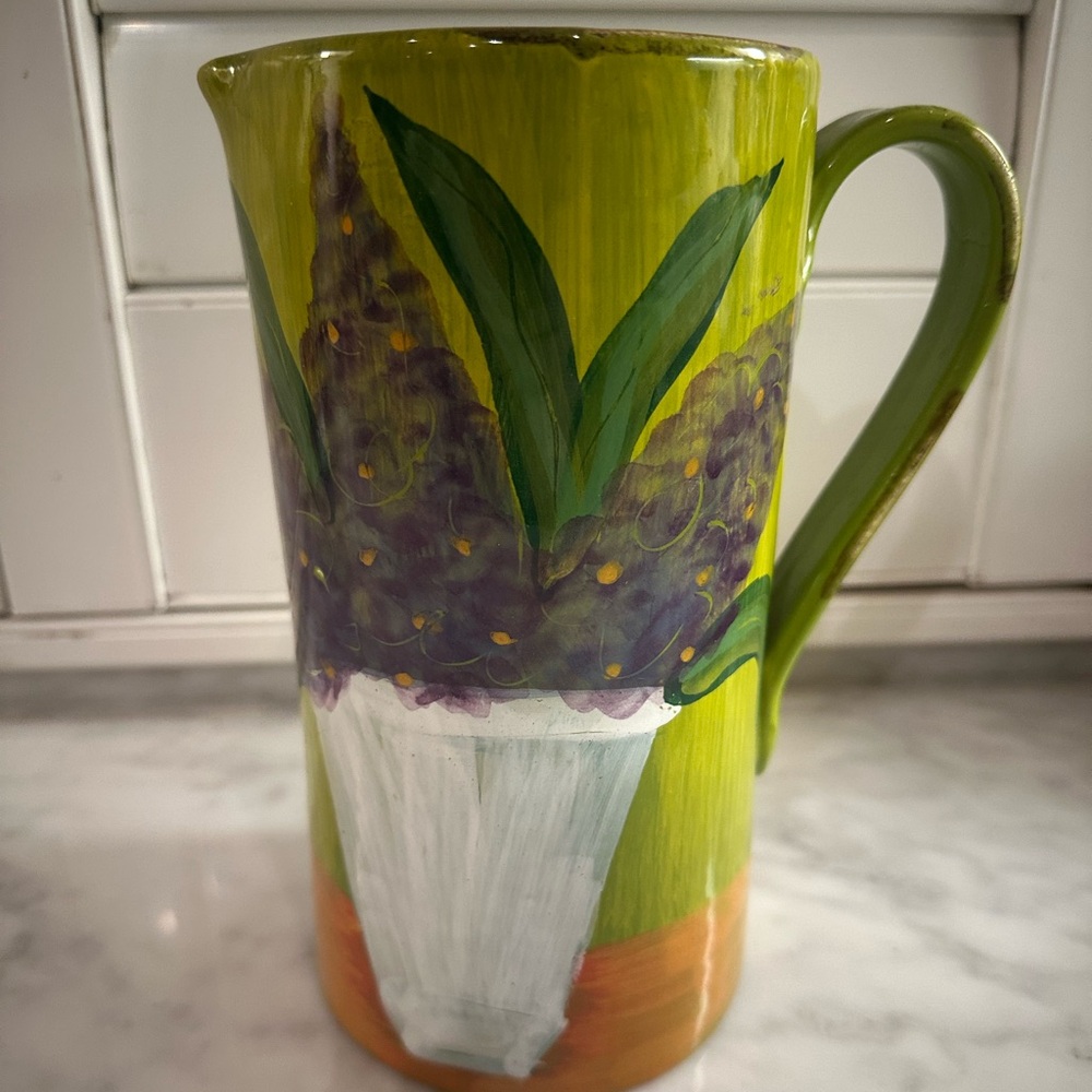 Vietri Sara’s Flowers Lilac Pitcher